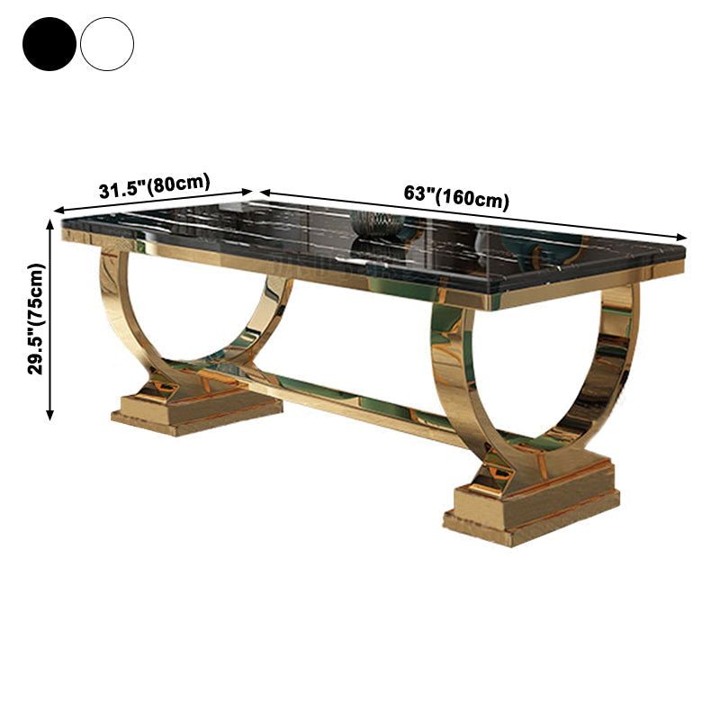 Traditional Luxury Marble Dining Table Rectangle Table with Metal Base in Gold Clearhalo ' dining_table' 'Dining Tables & Seating' 'Dining Tables' 'furn' 'furn_dining_table' 'Furniture' 'furniture_dining_table' 'Kitchen & Dining Furniture' 'kitchen&dining_furn' 'kitchen' 'kitchen_dining_table' 3979940