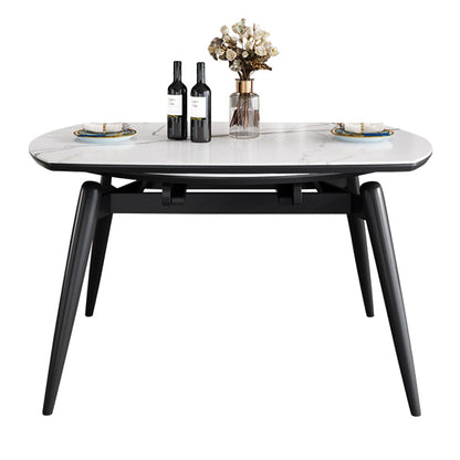 Sintered Stone Top Extendable Round Table for Restaurant Modern Dining Table with 4 Legs Without Chairs Clearhalo ' dining_table' 'Dining Tables & Seating' 'Dining Tables' 'furn' 'furn_dining_table' 'Furniture' 'furniture_dining_table' 'Kitchen & Dining Furniture' 'kitchen&dining_furn' 'kitchen' 'kitchen_dining_table' 3979947
