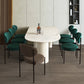 Simplicity Style Sintered Stone Dining Table 3 Legs Base 55" Wide Freeform Table for Home Clearhalo ' dining_table' 'Dining Tables & Seating' 'Dining Tables' 'furn' 'furn_dining_table' 'Furniture' 'furniture_dining_table' 'Kitchen & Dining Furniture' 'kitchen&dining_furn' 'kitchen' 'kitchen_dining_table' 3979957