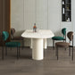 Simplicity Style Sintered Stone Dining Table 3 Legs Base 55" Wide Freeform Table for Home Clearhalo ' dining_table' 'Dining Tables & Seating' 'Dining Tables' 'furn' 'furn_dining_table' 'Furniture' 'furniture_dining_table' 'Kitchen & Dining Furniture' 'kitchen&dining_furn' 'kitchen' 'kitchen_dining_table' 3979958