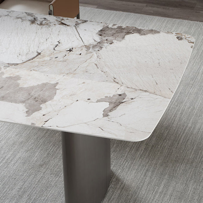 Metal Traditional Luxury Rectangle Indoor Table Sintered Stone Table for Dining Room and Kitchen Clearhalo ' dining_table' 'Dining Tables & Seating' 'Dining Tables' 'furn' 'furn_dining_table' 'Furniture' 'furniture_dining_table' 'Kitchen & Dining Furniture' 'kitchen&dining_furn' 'kitchen' 'kitchen_dining_table' 3979976