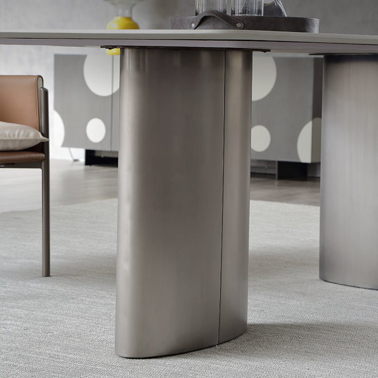 Metal Traditional Luxury Rectangle Indoor Table Sintered Stone Table for Dining Room and Kitchen Clearhalo ' dining_table' 'Dining Tables & Seating' 'Dining Tables' 'furn' 'furn_dining_table' 'Furniture' 'furniture_dining_table' 'Kitchen & Dining Furniture' 'kitchen&dining_furn' 'kitchen' 'kitchen_dining_table' 3979977