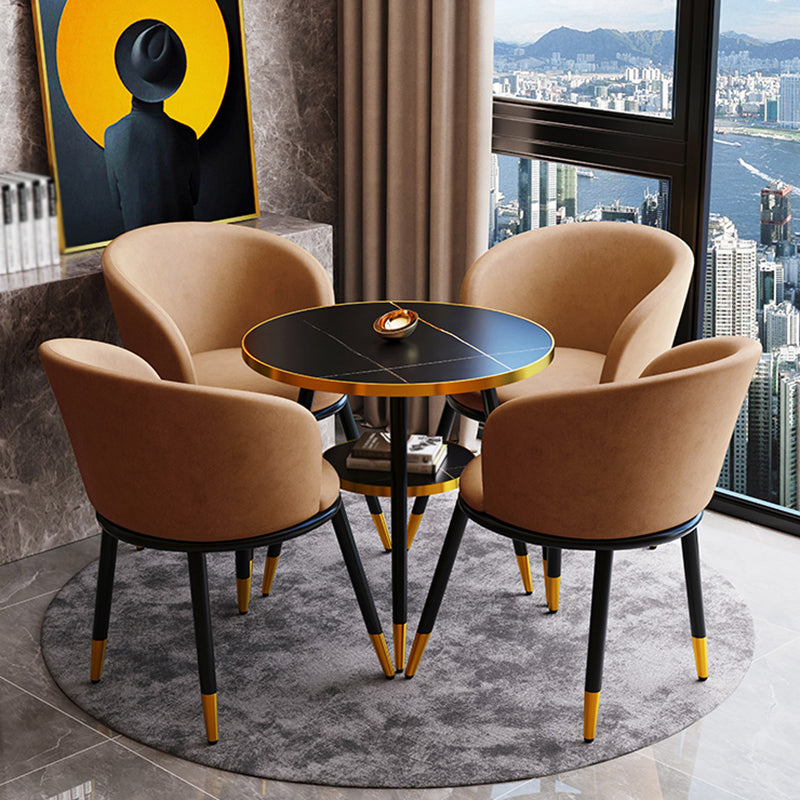 Round Dining Site Table Traditional Luxury Home Furniture with Tripod Base Matte Black Without Chairs Clearhalo ' dining_table' 'Dining Tables & Seating' 'Dining Tables' 'furn' 'furn_dining_table' 'Furniture' 'furniture_dining_table' 'Kitchen & Dining Furniture' 'kitchen&dining_furn' 'kitchen' 'kitchen_dining_table' 3979988