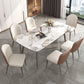 Luxury Style Home Sintered Stone Dining Table 4 Legs Base Rectangle Table Clearhalo ' dining_table' 'Dining Tables & Seating' 'Dining Tables' 'furn' 'furn_dining_table' 'Furniture' 'furniture_dining_table' 'Kitchen & Dining Furniture' 'kitchen&dining_furn' 'kitchen' 'kitchen_dining_table' 3980019
