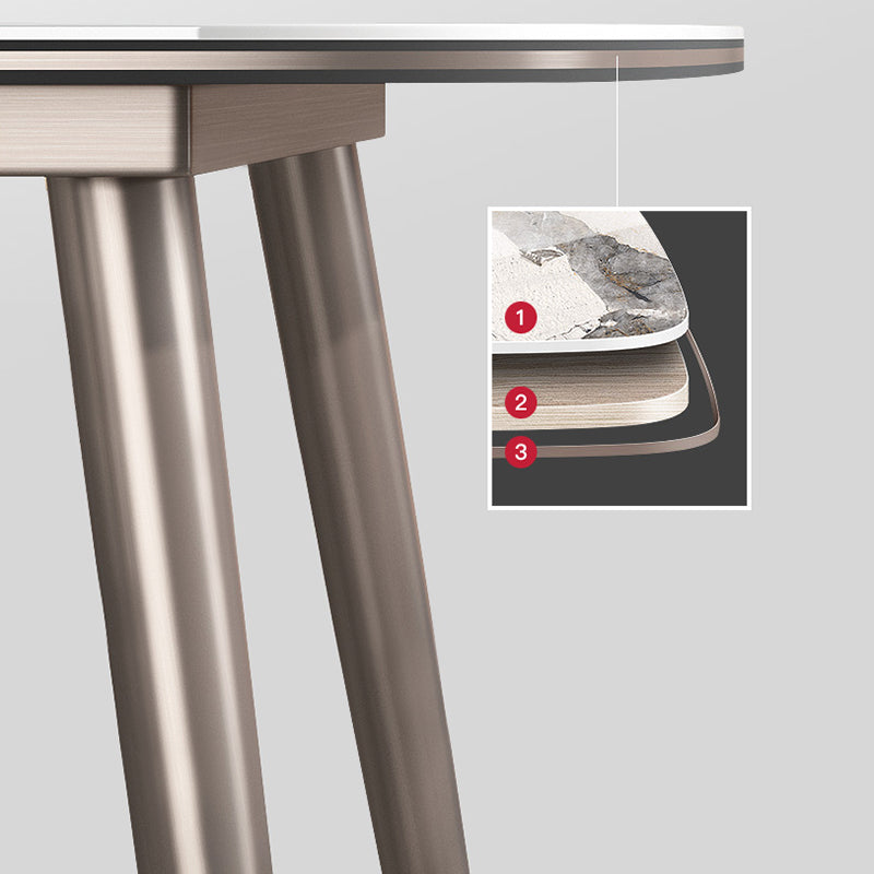 Luxury Style Home Sintered Stone Dining Table 4 Legs Base Rectangle Table Clearhalo ' dining_table' 'Dining Tables & Seating' 'Dining Tables' 'furn' 'furn_dining_table' 'Furniture' 'furniture_dining_table' 'Kitchen & Dining Furniture' 'kitchen&dining_furn' 'kitchen' 'kitchen_dining_table' 3980026
