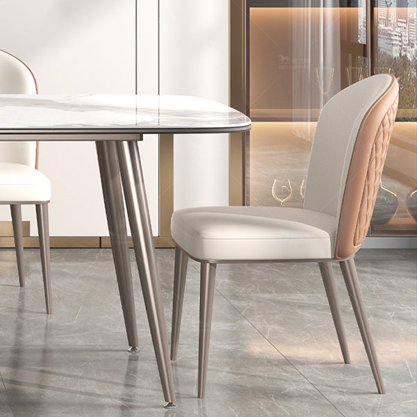 Luxury Style Home Sintered Stone Dining Table 4 Legs Base Rectangle Table Clearhalo ' dining_table' 'Dining Tables & Seating' 'Dining Tables' 'furn' 'furn_dining_table' 'Furniture' 'furniture_dining_table' 'Kitchen & Dining Furniture' 'kitchen&dining_furn' 'kitchen' 'kitchen_dining_table' 3980027