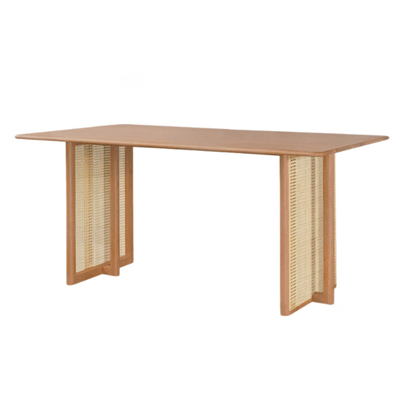 Glam Rectangle Shape Solid Wood Dining Table Khaki Standard Dining Table for Kitchen Without Chairs Clearhalo ' dining_table' 'Dining Tables & Seating' 'Dining Tables' 'furn' 'furn_dining_table' 'Furniture' 'furniture_dining_table' 'Kitchen & Dining Furniture' 'kitchen&dining_furn' 'kitchen' 'kitchen_dining_table' 3980039