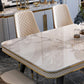 Sintered Stone Dining Table Luxury Style 4 Legs Base Table for Dining Room Clearhalo ' dining_table' 'Dining Tables & Seating' 'Dining Tables' 'furn' 'furn_dining_table' 'Furniture' 'furniture_dining_table' 'Kitchen & Dining Furniture' 'kitchen&dining_furn' 'kitchen' 'kitchen_dining_table' 3980061