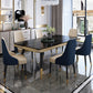 Sintered Stone Dining Table Luxury Style 4 Legs Base Table for Dining Room Clearhalo ' dining_table' 'Dining Tables & Seating' 'Dining Tables' 'furn' 'furn_dining_table' 'Furniture' 'furniture_dining_table' 'Kitchen & Dining Furniture' 'kitchen&dining_furn' 'kitchen' 'kitchen_dining_table' 3980067