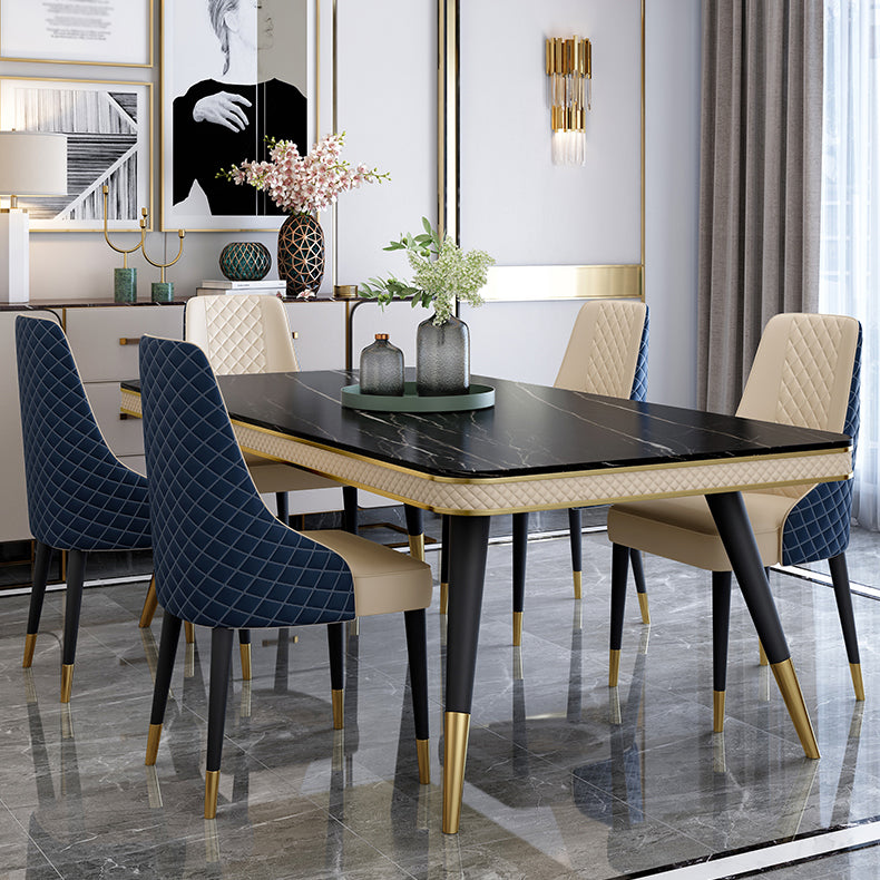Sintered Stone Dining Table Luxury Style 4 Legs Base Table for Dining Room Clearhalo ' dining_table' 'Dining Tables & Seating' 'Dining Tables' 'furn' 'furn_dining_table' 'Furniture' 'furniture_dining_table' 'Kitchen & Dining Furniture' 'kitchen&dining_furn' 'kitchen' 'kitchen_dining_table' 3980068