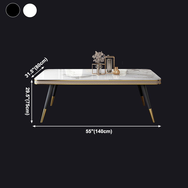 Sintered Stone Dining Table Luxury Style 4 Legs Base Table for Dining Room Clearhalo ' dining_table' 'Dining Tables & Seating' 'Dining Tables' 'furn' 'furn_dining_table' 'Furniture' 'furniture_dining_table' 'Kitchen & Dining Furniture' 'kitchen&dining_furn' 'kitchen' 'kitchen_dining_table' 3980069