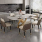 Traditional Luxury Stainless Steel Table Rectangle Dining Table for Home Clearhalo ' dining_table' 'Dining Tables & Seating' 'Dining Tables' 'furn' 'furn_dining_table' 'Furniture' 'furniture_dining_table' 'Kitchen & Dining Furniture' 'kitchen&dining_furn' 'kitchen' 'kitchen_dining_table' 3980074
