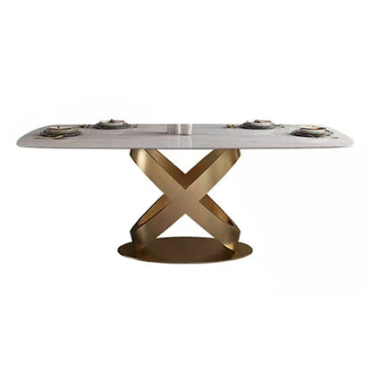 Traditional Luxury Stainless Steel Table Rectangle Dining Table for Home Without Chairs Clearhalo ' dining_table' 'Dining Tables & Seating' 'Dining Tables' 'furn' 'furn_dining_table' 'Furniture' 'furniture_dining_table' 'Kitchen & Dining Furniture' 'kitchen&dining_furn' 'kitchen' 'kitchen_dining_table' 3980076