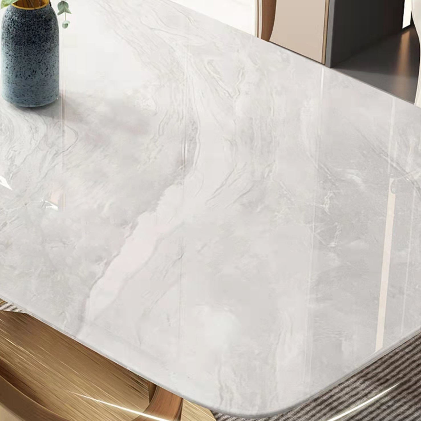 Traditional Luxury Stainless Steel Table Rectangle Dining Table for Home Clearhalo ' dining_table' 'Dining Tables & Seating' 'Dining Tables' 'furn' 'furn_dining_table' 'Furniture' 'furniture_dining_table' 'Kitchen & Dining Furniture' 'kitchen&dining_furn' 'kitchen' 'kitchen_dining_table' 3980079