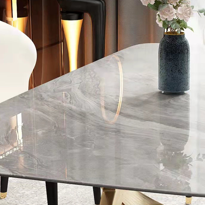 Traditional Luxury Stainless Steel Table Rectangle Dining Table for Home Clearhalo ' dining_table' 'Dining Tables & Seating' 'Dining Tables' 'furn' 'furn_dining_table' 'Furniture' 'furniture_dining_table' 'Kitchen & Dining Furniture' 'kitchen&dining_furn' 'kitchen' 'kitchen_dining_table' 3980080
