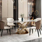 Traditional Luxury Stainless Steel Table Rectangle Dining Table for Home Clearhalo ' dining_table' 'Dining Tables & Seating' 'Dining Tables' 'furn' 'furn_dining_table' 'Furniture' 'furniture_dining_table' 'Kitchen & Dining Furniture' 'kitchen&dining_furn' 'kitchen' 'kitchen_dining_table' 3980082