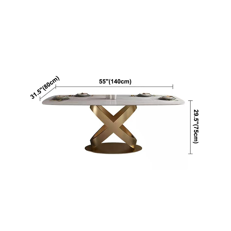 Traditional Luxury Stainless Steel Table Rectangle Dining Table for Home Clearhalo ' dining_table' 'Dining Tables & Seating' 'Dining Tables' 'furn' 'furn_dining_table' 'Furniture' 'furniture_dining_table' 'Kitchen & Dining Furniture' 'kitchen&dining_furn' 'kitchen' 'kitchen_dining_table' 3980086