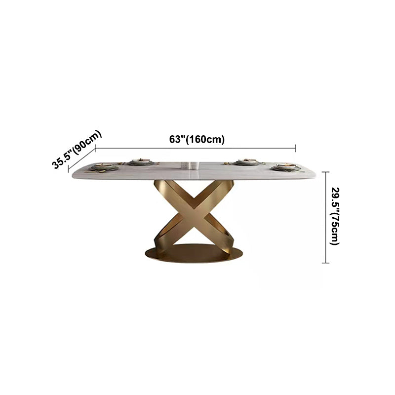 Traditional Luxury Stainless Steel Table Rectangle Dining Table for Home Clearhalo ' dining_table' 'Dining Tables & Seating' 'Dining Tables' 'furn' 'furn_dining_table' 'Furniture' 'furniture_dining_table' 'Kitchen & Dining Furniture' 'kitchen&dining_furn' 'kitchen' 'kitchen_dining_table' 3980087
