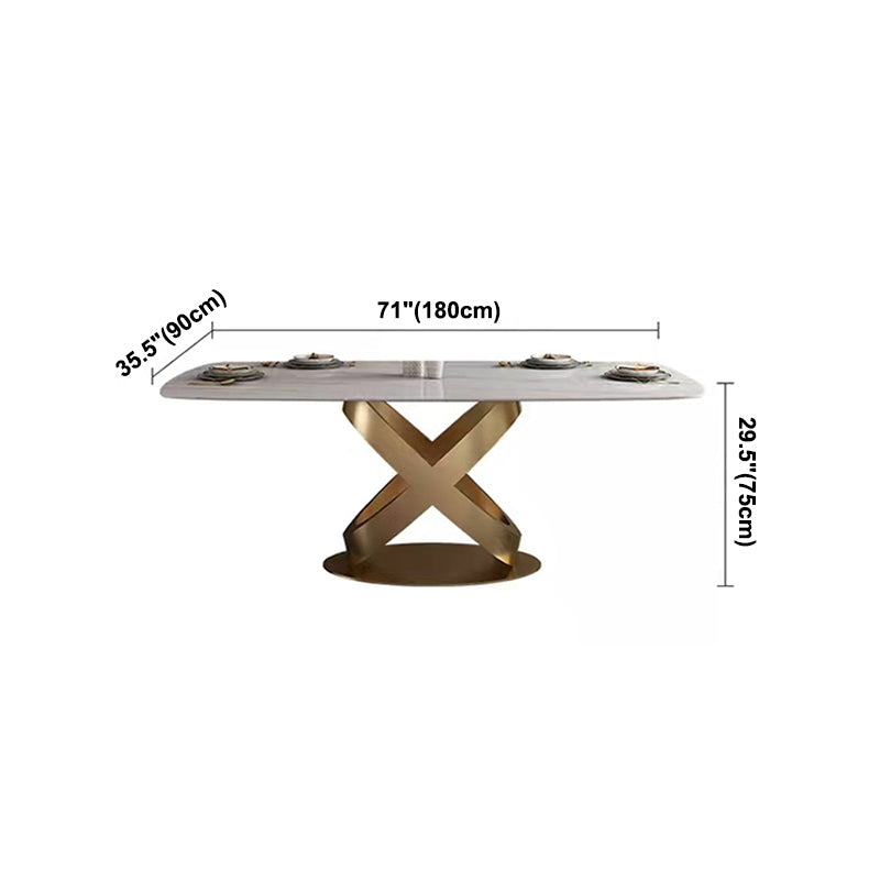 Traditional Luxury Stainless Steel Table Rectangle Dining Table for Home Clearhalo ' dining_table' 'Dining Tables & Seating' 'Dining Tables' 'furn' 'furn_dining_table' 'Furniture' 'furniture_dining_table' 'Kitchen & Dining Furniture' 'kitchen&dining_furn' 'kitchen' 'kitchen_dining_table' 3980088