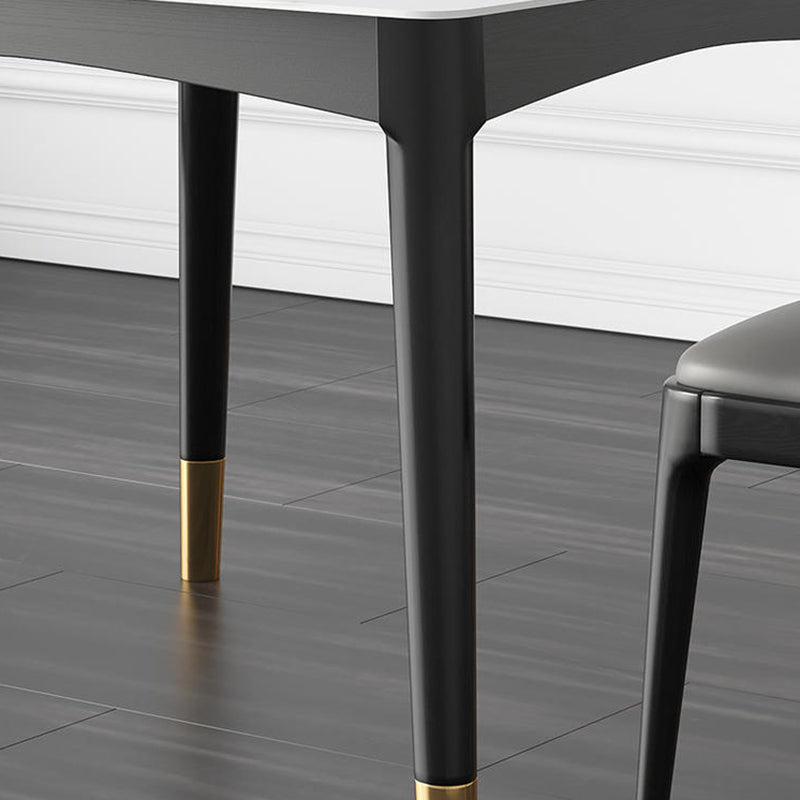 Industrial Sintered Stone Kitchen Dining Table Square Shape Standard Dining Table with 4 Legs Base Clearhalo ' dining_table' 'Dining Tables & Seating' 'Dining Tables' 'furn' 'furn_dining_table' 'Furniture' 'furniture_dining_table' 'Kitchen & Dining Furniture' 'kitchen&dining_furn' 'kitchen' 'kitchen_dining_table' 3980097