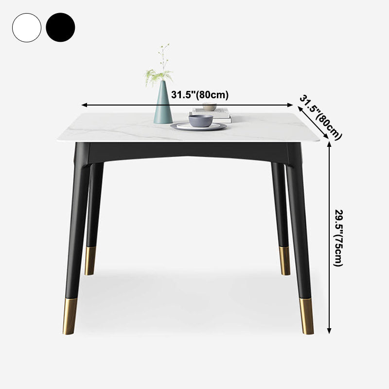 Industrial Sintered Stone Kitchen Dining Table Square Shape Standard Dining Table with 4 Legs Base Clearhalo ' dining_table' 'Dining Tables & Seating' 'Dining Tables' 'furn' 'furn_dining_table' 'Furniture' 'furniture_dining_table' 'Kitchen & Dining Furniture' 'kitchen&dining_furn' 'kitchen' 'kitchen_dining_table' 3980101