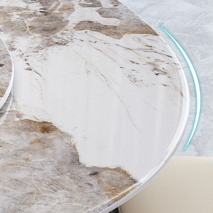 Metal Traditional Luxury Round Dining Table Sintered Stone Table for Kitchen and Dining Room Clearhalo ' dining_table' 'Dining Tables & Seating' 'Dining Tables' 'furn' 'furn_dining_table' 'Furniture' 'furniture_dining_table' 'Kitchen & Dining Furniture' 'kitchen&dining_furn' 'kitchen' 'kitchen_dining_table' 3980110