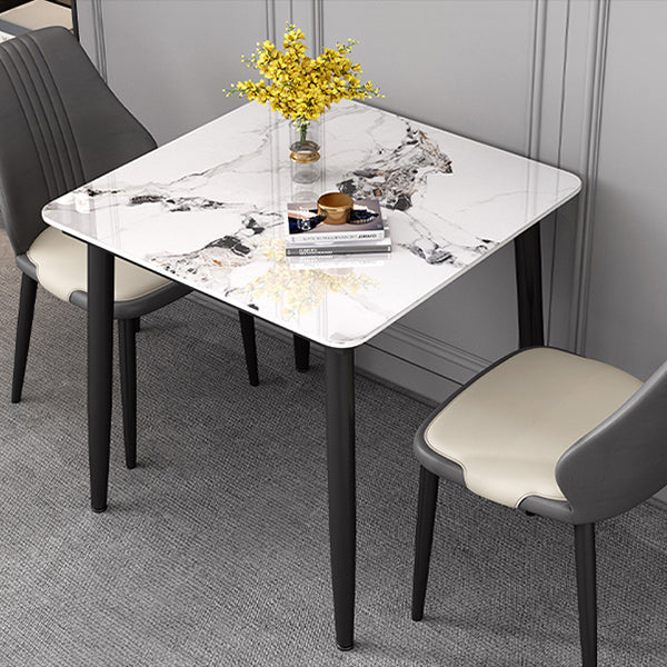 Industrial Square Shape Standard Dining Table Sintered Stone Top Dining Table for Kitchen Clearhalo ' dining_table' 'Dining Tables & Seating' 'Dining Tables' 'furn' 'furn_dining_table' 'Furniture' 'furniture_dining_table' 'Kitchen & Dining Furniture' 'kitchen&dining_furn' 'kitchen' 'kitchen_dining_table' 3980128