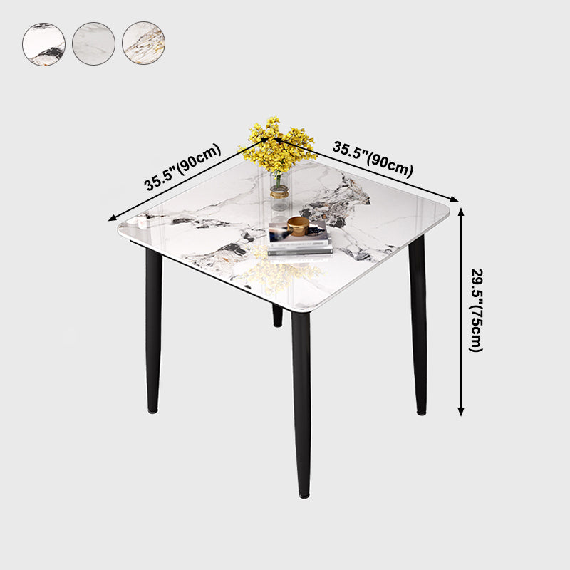 Industrial Square Shape Standard Dining Table Sintered Stone Top Dining Table for Kitchen Clearhalo ' dining_table' 'Dining Tables & Seating' 'Dining Tables' 'furn' 'furn_dining_table' 'Furniture' 'furniture_dining_table' 'Kitchen & Dining Furniture' 'kitchen&dining_furn' 'kitchen' 'kitchen_dining_table' 3980130