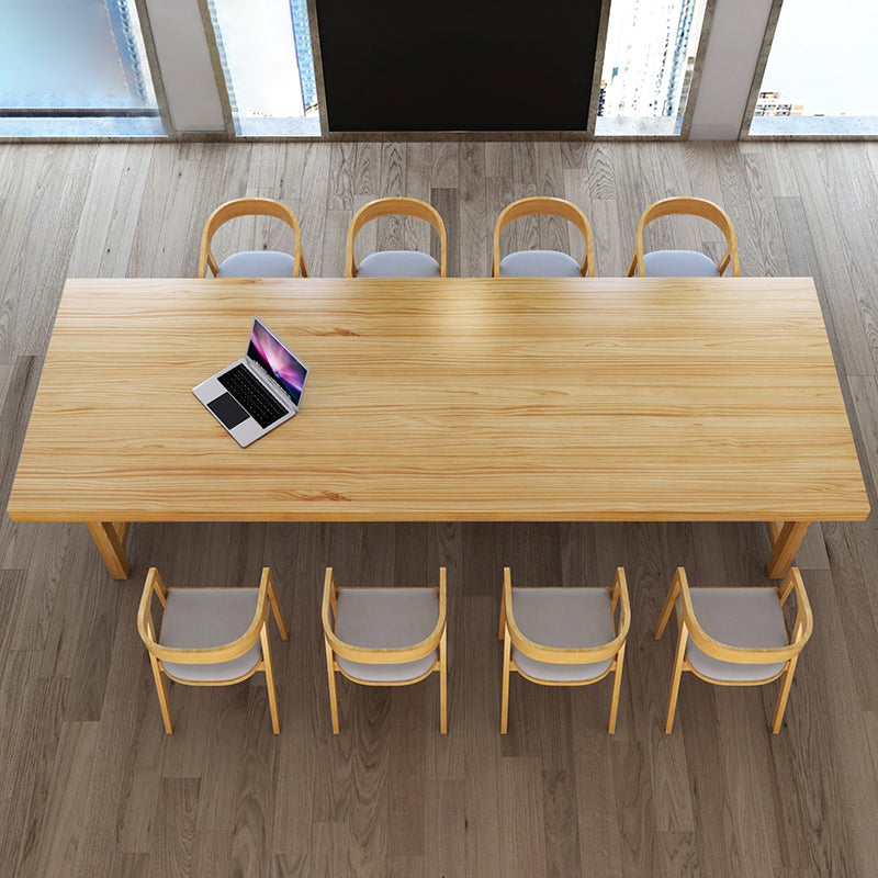 Solid Wood Industrial Rectangle Indoor Table Wood Top Table with Trestle Clearhalo ' dining_table' 'Dining Tables & Seating' 'Dining Tables' 'furn' 'furn_dining_table' 'Furniture' 'furniture_dining_table' 'Kitchen & Dining Furniture' 'kitchen&dining_furn' 'kitchen' 'kitchen_dining_table' 3980133