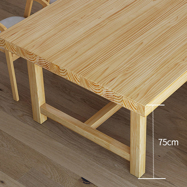 Solid Wood Industrial Rectangle Indoor Table Wood Top Table with Trestle Clearhalo ' dining_table' 'Dining Tables & Seating' 'Dining Tables' 'furn' 'furn_dining_table' 'Furniture' 'furniture_dining_table' 'Kitchen & Dining Furniture' 'kitchen&dining_furn' 'kitchen' 'kitchen_dining_table' 3980137