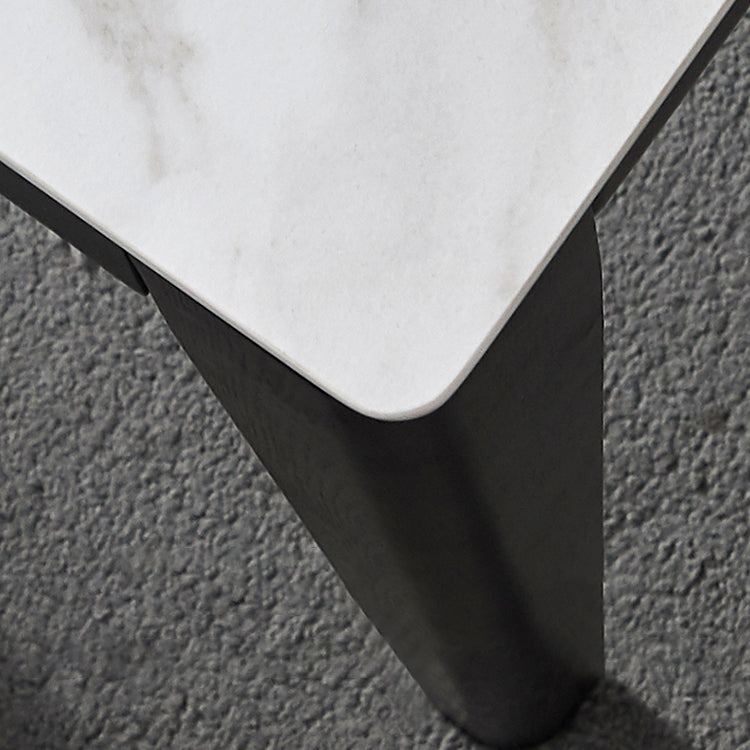Industrial Standard Sintered Stone Dining Table White Square Shape Dining Table for Kitchen Clearhalo ' dining_table' 'Dining Tables & Seating' 'Dining Tables' 'furn' 'furn_dining_table' 'Furniture' 'furniture_dining_table' 'Kitchen & Dining Furniture' 'kitchen&dining_furn' 'kitchen' 'kitchen_dining_table' 3980152