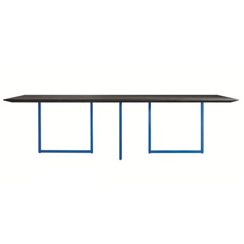 Metal Industrial Rectangle Dining Table Pine Solid Wood Table for Dining Room Blue Without Chairs Clearhalo ' dining_table' 'Dining Tables & Seating' 'Dining Tables' 'furn' 'furn_dining_table' 'Furniture' 'furniture_dining_table' 'Kitchen & Dining Furniture' 'kitchen&dining_furn' 'kitchen' 'kitchen_dining_table' 3980159