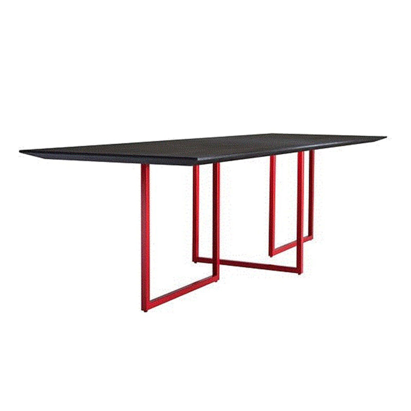 Metal Industrial Rectangle Dining Table Pine Solid Wood Table for Dining Room Red Without Chairs Clearhalo ' dining_table' 'Dining Tables & Seating' 'Dining Tables' 'furn' 'furn_dining_table' 'Furniture' 'furniture_dining_table' 'Kitchen & Dining Furniture' 'kitchen&dining_furn' 'kitchen' 'kitchen_dining_table' 3980163