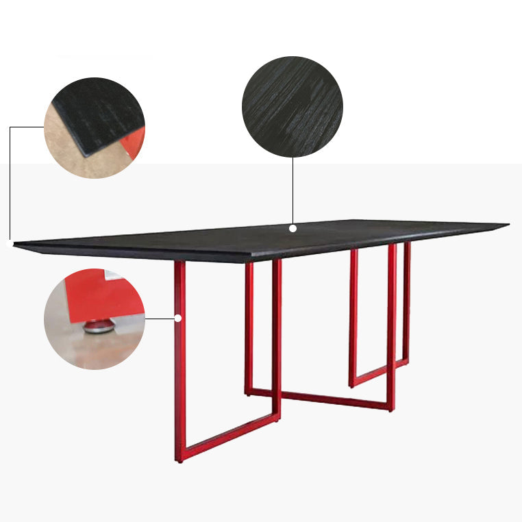 Metal Industrial Rectangle Dining Table Pine Solid Wood Table for Dining Room Clearhalo ' dining_table' 'Dining Tables & Seating' 'Dining Tables' 'furn' 'furn_dining_table' 'Furniture' 'furniture_dining_table' 'Kitchen & Dining Furniture' 'kitchen&dining_furn' 'kitchen' 'kitchen_dining_table' 3980164