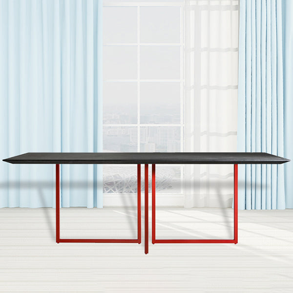 Metal Industrial Rectangle Dining Table Pine Solid Wood Table for Dining Room Clearhalo ' dining_table' 'Dining Tables & Seating' 'Dining Tables' 'furn' 'furn_dining_table' 'Furniture' 'furniture_dining_table' 'Kitchen & Dining Furniture' 'kitchen&dining_furn' 'kitchen' 'kitchen_dining_table' 3980170