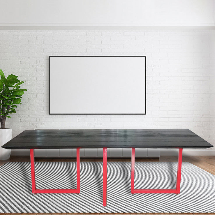 Metal Industrial Rectangle Dining Table Pine Solid Wood Table for Dining Room Clearhalo ' dining_table' 'Dining Tables & Seating' 'Dining Tables' 'furn' 'furn_dining_table' 'Furniture' 'furniture_dining_table' 'Kitchen & Dining Furniture' 'kitchen&dining_furn' 'kitchen' 'kitchen_dining_table' 3980173