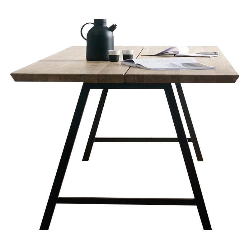 Metal Industrial Rectangle Dining Table Solid Wood Top Table for Kitchen Black Without Chairs Clearhalo ' dining_table' 'Dining Tables & Seating' 'Dining Tables' 'furn' 'furn_dining_table' 'Furniture' 'furniture_dining_table' 'Kitchen & Dining Furniture' 'kitchen&dining_furn' 'kitchen' 'kitchen_dining_table' 3980183