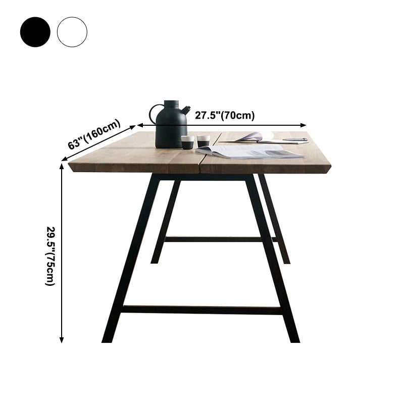 Metal Industrial Rectangle Dining Table Solid Wood Top Table for Kitchen Clearhalo ' dining_table' 'Dining Tables & Seating' 'Dining Tables' 'furn' 'furn_dining_table' 'Furniture' 'furniture_dining_table' 'Kitchen & Dining Furniture' 'kitchen&dining_furn' 'kitchen' 'kitchen_dining_table' 3980187