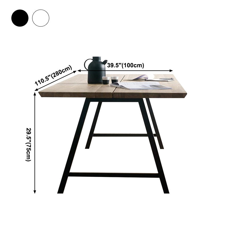 Metal Industrial Rectangle Dining Table Solid Wood Top Table for Kitchen Clearhalo ' dining_table' 'Dining Tables & Seating' 'Dining Tables' 'furn' 'furn_dining_table' 'Furniture' 'furniture_dining_table' 'Kitchen & Dining Furniture' 'kitchen&dining_furn' 'kitchen' 'kitchen_dining_table' 3980192