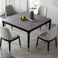 Industrial Sintered Stone Standard Dining Table Square Shape Kitchen Dining Table with 4 Legs Base Gray Without Chairs Clearhalo ' dining_table' 'Dining Tables & Seating' 'Dining Tables' 'furn' 'furn_dining_table' 'Furniture' 'furniture_dining_table' 'Kitchen & Dining Furniture' 'kitchen&dining_furn' 'kitchen' 'kitchen_dining_table' 3980194