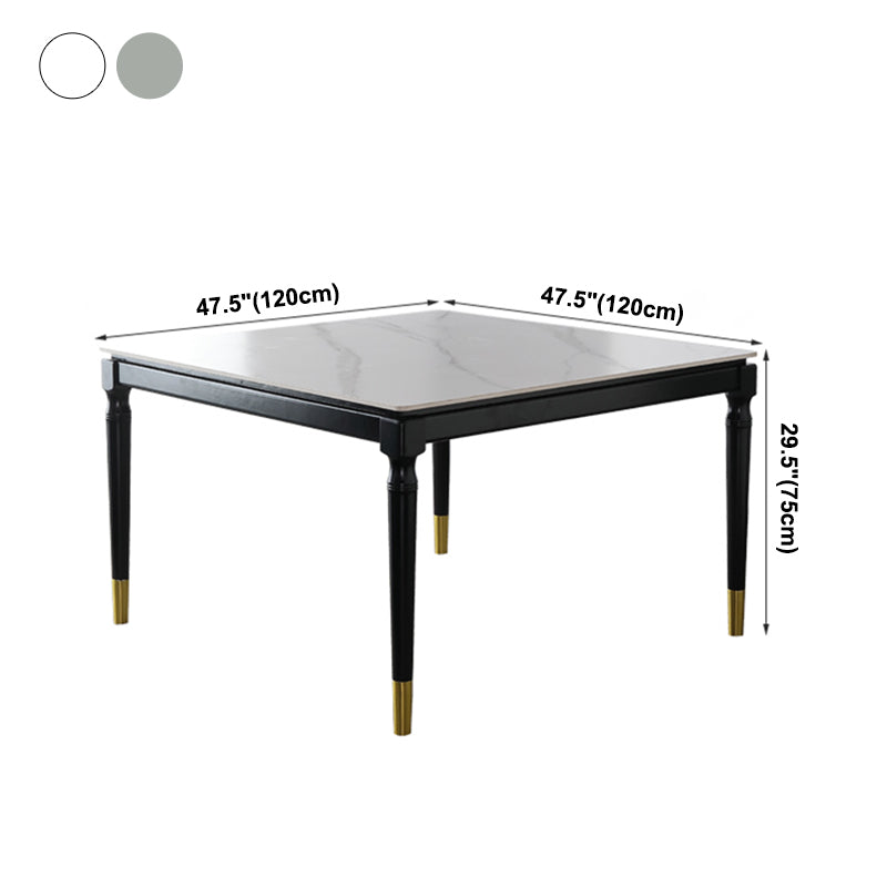 Industrial Sintered Stone Standard Dining Table Square Shape Kitchen Dining Table with 4 Legs Base Clearhalo ' dining_table' 'Dining Tables & Seating' 'Dining Tables' 'furn' 'furn_dining_table' 'Furniture' 'furniture_dining_table' 'Kitchen & Dining Furniture' 'kitchen&dining_furn' 'kitchen' 'kitchen_dining_table' 3980210