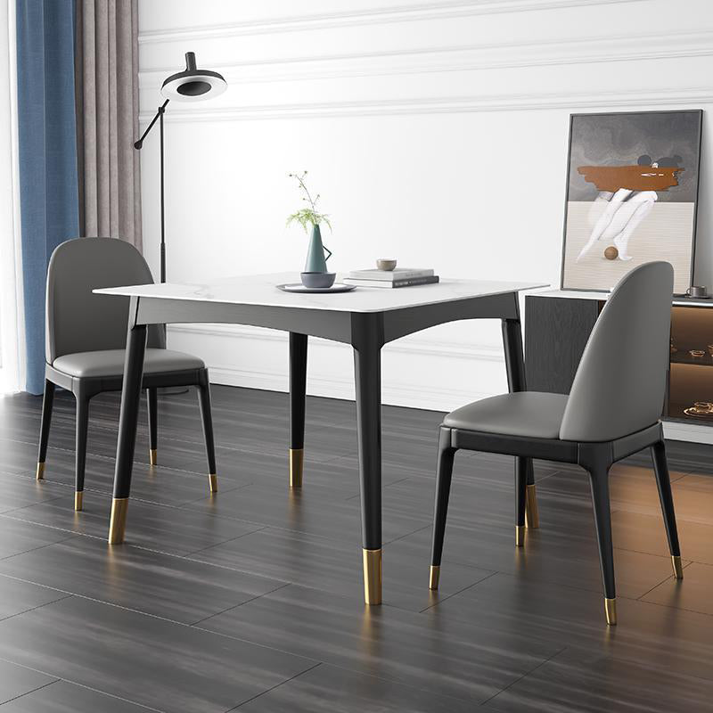 Industrial Square Shape Kitchen Dining Table Sintered Stone Dining Table with 4 Legs Table Clearhalo ' dining_table' 'Dining Tables & Seating' 'Dining Tables' 'furn' 'furn_dining_table' 'Furniture' 'furniture_dining_table' 'Kitchen & Dining Furniture' 'kitchen&dining_furn' 'kitchen' 'kitchen_dining_table' 3980219