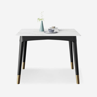 Industrial Square Shape Kitchen Dining Table Sintered Stone Dining Table with 4 Legs Table White Without Chairs Clearhalo ' dining_table' 'Dining Tables & Seating' 'Dining Tables' 'furn' 'furn_dining_table' 'Furniture' 'furniture_dining_table' 'Kitchen & Dining Furniture' 'kitchen&dining_furn' 'kitchen' 'kitchen_dining_table' 3980221