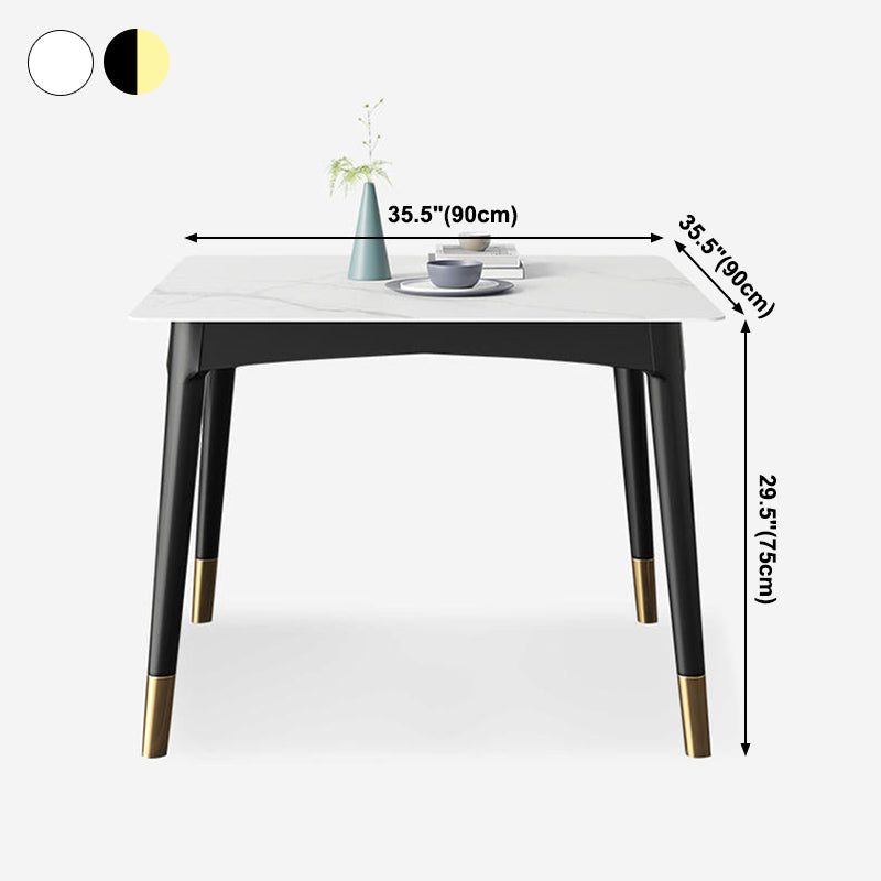 Industrial Square Shape Kitchen Dining Table Sintered Stone Dining Table with 4 Legs Table Clearhalo ' dining_table' 'Dining Tables & Seating' 'Dining Tables' 'furn' 'furn_dining_table' 'Furniture' 'furniture_dining_table' 'Kitchen & Dining Furniture' 'kitchen&dining_furn' 'kitchen' 'kitchen_dining_table' 3980228