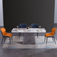 Metal Traditional Luxury Rectangle Table Sintered Stone Indoor Table with Pedestal Clearhalo ' dining_table' 'Dining Tables & Seating' 'Dining Tables' 'furn' 'furn_dining_table' 'Furniture' 'furniture_dining_table' 'Kitchen & Dining Furniture' 'kitchen&dining_furn' 'kitchen' 'kitchen_dining_table' 3980230