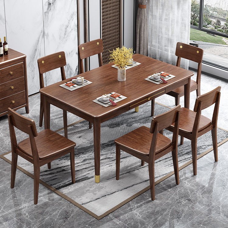 Traditional Luxury Style Dining Table Rectangle 4 Legs Table for Home Use Clearhalo ' dining_table' 'Dining Tables & Seating' 'Dining Tables' 'furn' 'furn_dining_table' 'Furniture' 'furniture_dining_table' 'Kitchen & Dining Furniture' 'kitchen&dining_furn' 'kitchen' 'kitchen_dining_table' 3980294