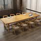 Rectangle Casual Dining Table Wood Color Trestle Base Table with Pinewood Solid Wood Clearhalo ' dining_table' 'Dining Tables & Seating' 'Dining Tables' 'furn' 'furn_dining_table' 'Furniture' 'furniture_dining_table' 'Kitchen & Dining Furniture' 'kitchen&dining_furn' 'kitchen' 'kitchen_dining_table' 3980304
