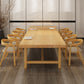 Rectangle Casual Dining Table Wood Color Trestle Base Table with Pinewood Solid Wood Clearhalo ' dining_table' 'Dining Tables & Seating' 'Dining Tables' 'furn' 'furn_dining_table' 'Furniture' 'furniture_dining_table' 'Kitchen & Dining Furniture' 'kitchen&dining_furn' 'kitchen' 'kitchen_dining_table' 3980307