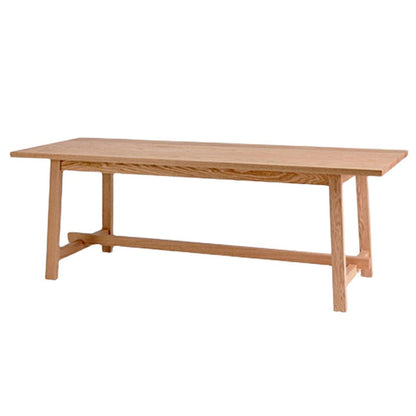 Rectangle Trestle Base Modern Dining Table Wood Color Fixed Table of Solid Wood Without Chairs Clearhalo ' dining_table' 'Dining Tables & Seating' 'Dining Tables' 'furn' 'furn_dining_table' 'Furniture' 'furniture_dining_table' 'Kitchen & Dining Furniture' 'kitchen&dining_furn' 'kitchen' 'kitchen_dining_table' 3980324