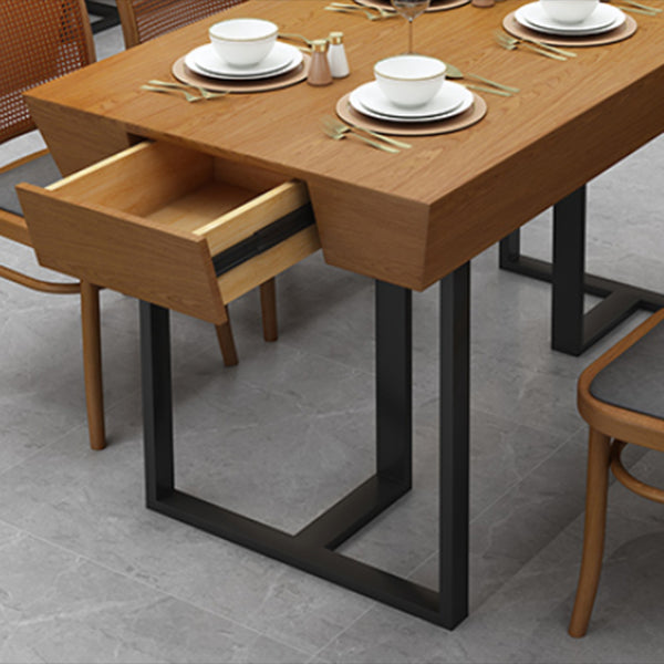 Industrial Style Dining Site Table Solid Wood Dining Room Furniture for Home Clearhalo ' dining_table' 'Dining Tables & Seating' 'Dining Tables' 'furn' 'furn_dining_table' 'Furniture' 'furniture_dining_table' 'Kitchen & Dining Furniture' 'kitchen&dining_furn' 'kitchen' 'kitchen_dining_table' 3980338